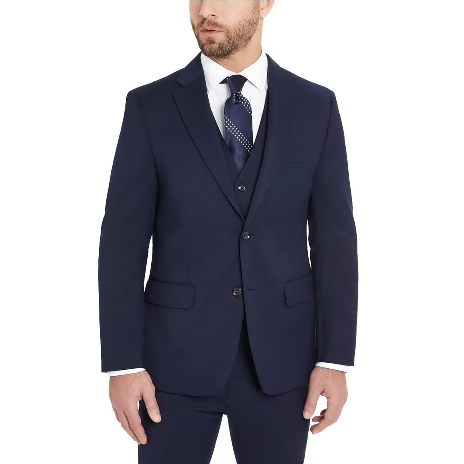 Tommy Hilfiger Men's Navy Wool TH-Flex Stretch Modern-Fit Suit Jacket Size 38R