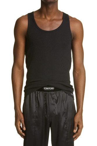 Tom Ford, NEW Tom Ford Black Cotton Modal Ribbed Muscle Tank Top Sz M NWOT $100
