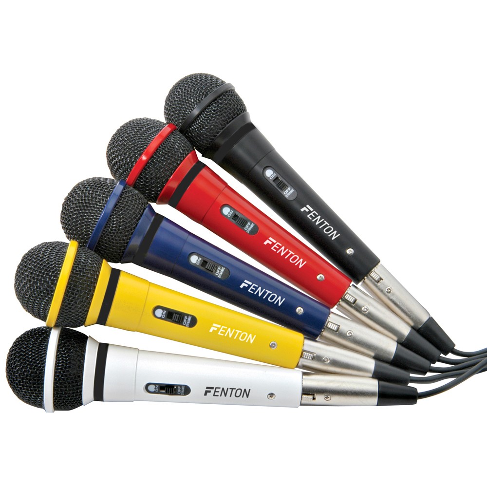 Fenton 173.123 Wired Karaoke Microphone Set of 5 with Cables - PA Vocal
