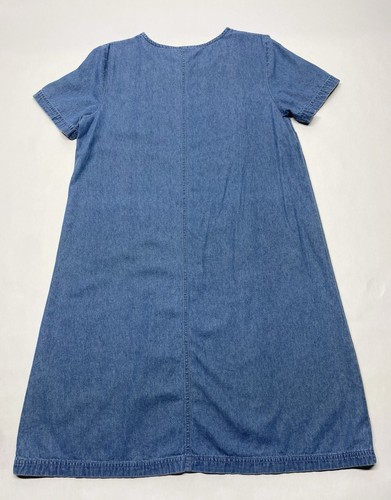 VTG Denim Ladybug Embroidered Relaxed Summer Dress Size M 90s 00s Retro Classic - Picture 10 of 20