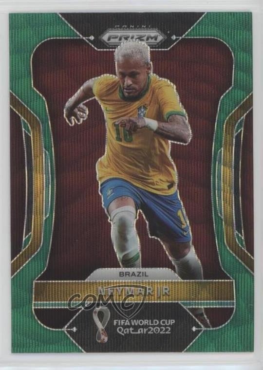 2022 Panini Prizm World Cup Qatar Green Wave Prizm Neymar Jr #32 0y3o