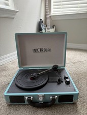 Victrola BT Suitcase Record Player With 3 Speed Turntable - Turquoise