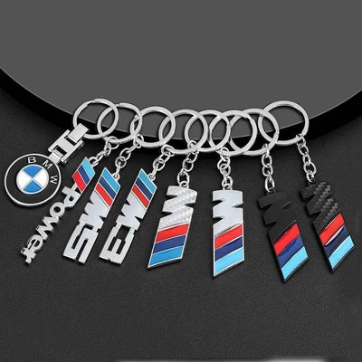 BMW Car Keychain   Handwoven Leather & Zinc Alloy Key Ring