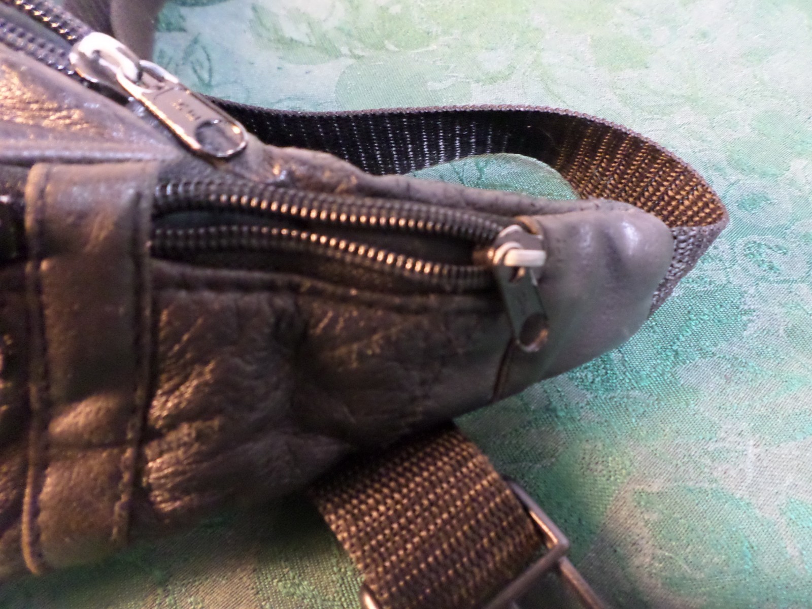 Vintage Black Soft Patchwork Leather Adjustable U… - image 8