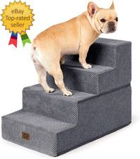 Dog Stairs for Bed 18" H 4-Step Dog Steps for High Bed Pet Steps for Small Dogs