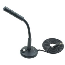 3.5mm Male Microphone, Plug and Play Desktop Laptop gooseneck Microphone, Sui...