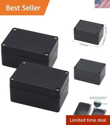 Sturdy Black Junction Box -  Waterproof ABS Enclosure for Outdoor Projects