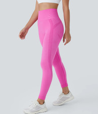 Halara OneForm Seamless Flow High Waisted Ruched 7/8 Yoga Leggings