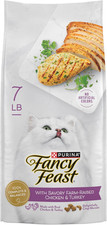 Fancy Feast Purina Farm-Raised Chicken Turkey Dry Cat Food, 7 Lb. Bag