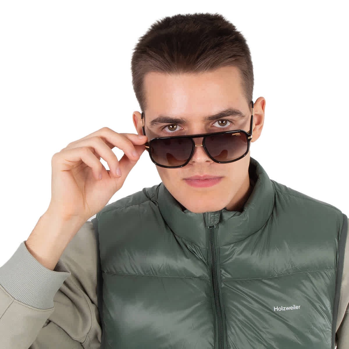 Carrera Brown Rectangular Men Sunglasses CARRERA 296/S 02M2/HA 60