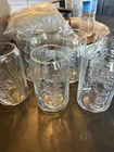 Set of 6 Vintage Coca Cola Clear Glass Coke Can Shaped 12oz Glasses Raised Logos