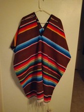 Mexican Serape Poncho Adult Size