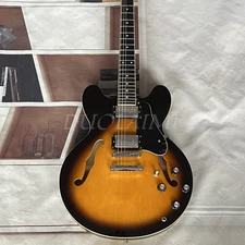 Custom Shop 335 Sunburst Electric Guitar Semi-Hollow Body ABR bridge ship quick