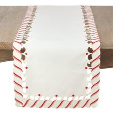 Candy Cane Design Christmas Holiday Table Runner