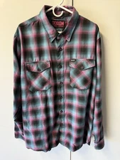 Dixxon Flannel Shreddy 2XL D-Tech Moto BMX Collab Pink Teal Limited Mens Shirt