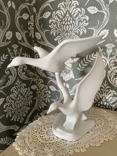 Kaiser White Bisque Porcelain Flying Geese 