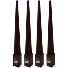 Pack of 4 Rust Resistant Metal Fence Post Spike Support Holder Stakes 3" 75mm