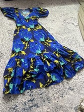 TARGET x CHRISTOPHER JOHN ROGERS BLUE FLORAL PUFF SLEEVE MAXI DRESS SZ 6