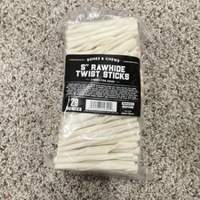Bones  Chews 5" Rawhide Twist Sticks Beefhide 28oz Dog Chews