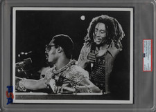 BOB MARLEY & STEVIE WONDER 1975 Live In Concert PSA Type 1 Original Photo 8 x 10
