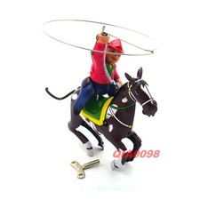 Brand New Hand-Made Cowboy With Whip Wind-up Tin Toy Adult Collection Decoration