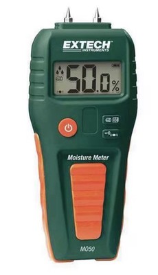 EXTECH MO50 Moisture Meter, LCD, 9V Tested Working