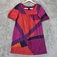 Marc By Marc Jacobs Dress Womens 4 Multicolor Geometric Puff Sleeve Shift Mini