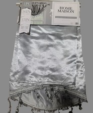   Home Maison Waterfall Valance, Silver 36 Inch W By 37 Long Pole Top New