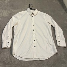 Emanuel Berg Shirt Mens XL White Custom Dress Cotton Monogram MKB