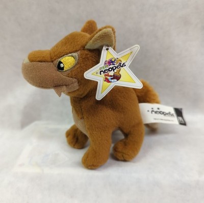 With tag! NeoPets Brown Lupe 2004 RARE HTF Collectible Soft Plush Toy Dog Wolf