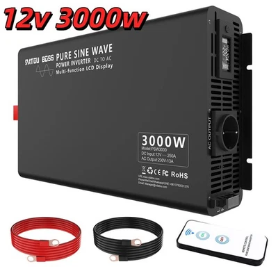 DATOUBOSS 3000W 6000W Reiner Sinus Spannungswandler 12V auf 230V Wechselrichter USB