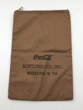Vintage Coca Cola Zipper Canvass Bag Wheeling , W.Va. 