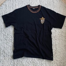 Fendi T-shirt Black Embroidered Logo Plaque Size M