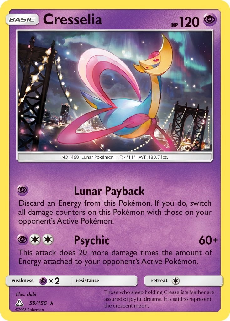 Cresselia 59/156 Holo Rare SM - Ultra Prism Pokémon Card