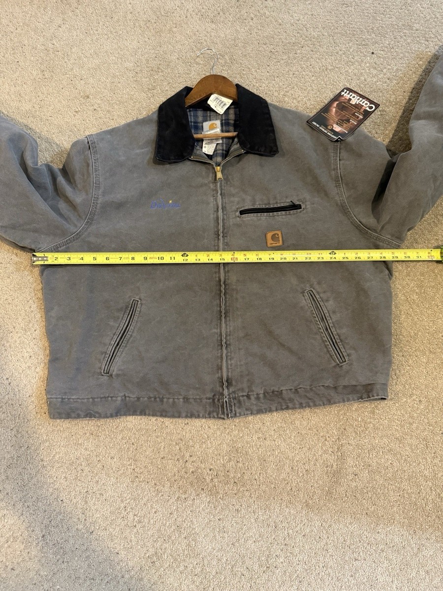 Carhartt J97 MTL Gray Vintage Flannel Lined Detroit 2XL Made in