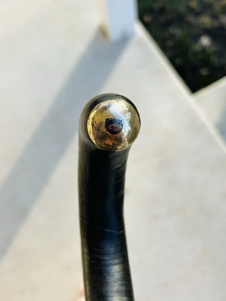 Bastón de autodefensa de metal envuelto en cuero antiguo del siglo XIX. Muy buen estado. Foto 4 de 4