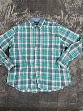 Crown  Ivy Mens XXL Classic Fit Long Sleeve Green Plaid Button Down Shirt
