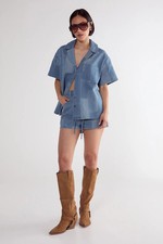 Nastygal Mid Blue Shirt Womens Daywear Tops