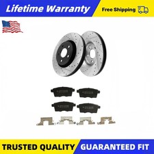 Rear Drilled brake Rotors Pads Ceramic for 2007 - 2015 Mazda CX-9