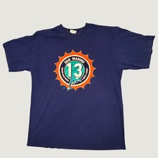 Vintage Majestic Miami Dolphins Dan Marino 13 T-Shirt Navy Blue XL 5300 NFL