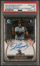 Jacob Gonzalez 2023 Bowman Draft Chrome 1st Autograph Auto Card #CDA-JGO PSA 9