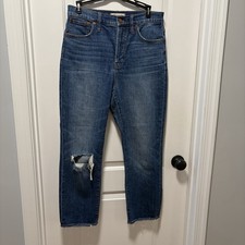 Madewell The Perfect Vintage Crop Jean size 28 Distressed Denim Ankle Jeans