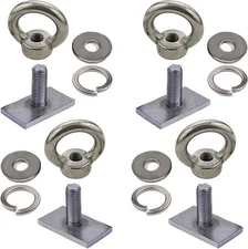 4 Pack Heavy Duty Eye Bolt, Stainless Steel - M8 Eye Nuts, Track Mount Tie down