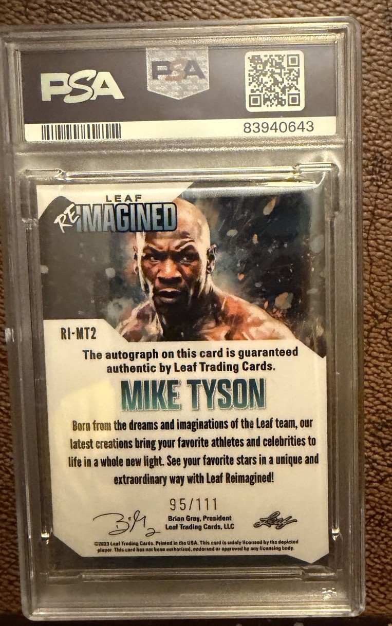 2023 Leaf Reimagined Mike Tyson Autograph #’d 95/111! Graded PSA 10 Gem Mint! view 2
