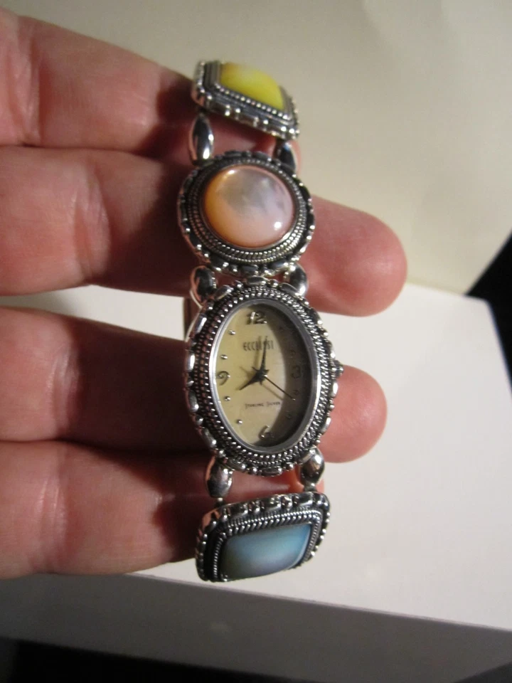 ECCLISSI RELÓGIO DE PRATA ESTERLINA COM CRISTAIS - SERVE ATÉ 7 1/2" - OFC-R2 - Imagem 3 de 4