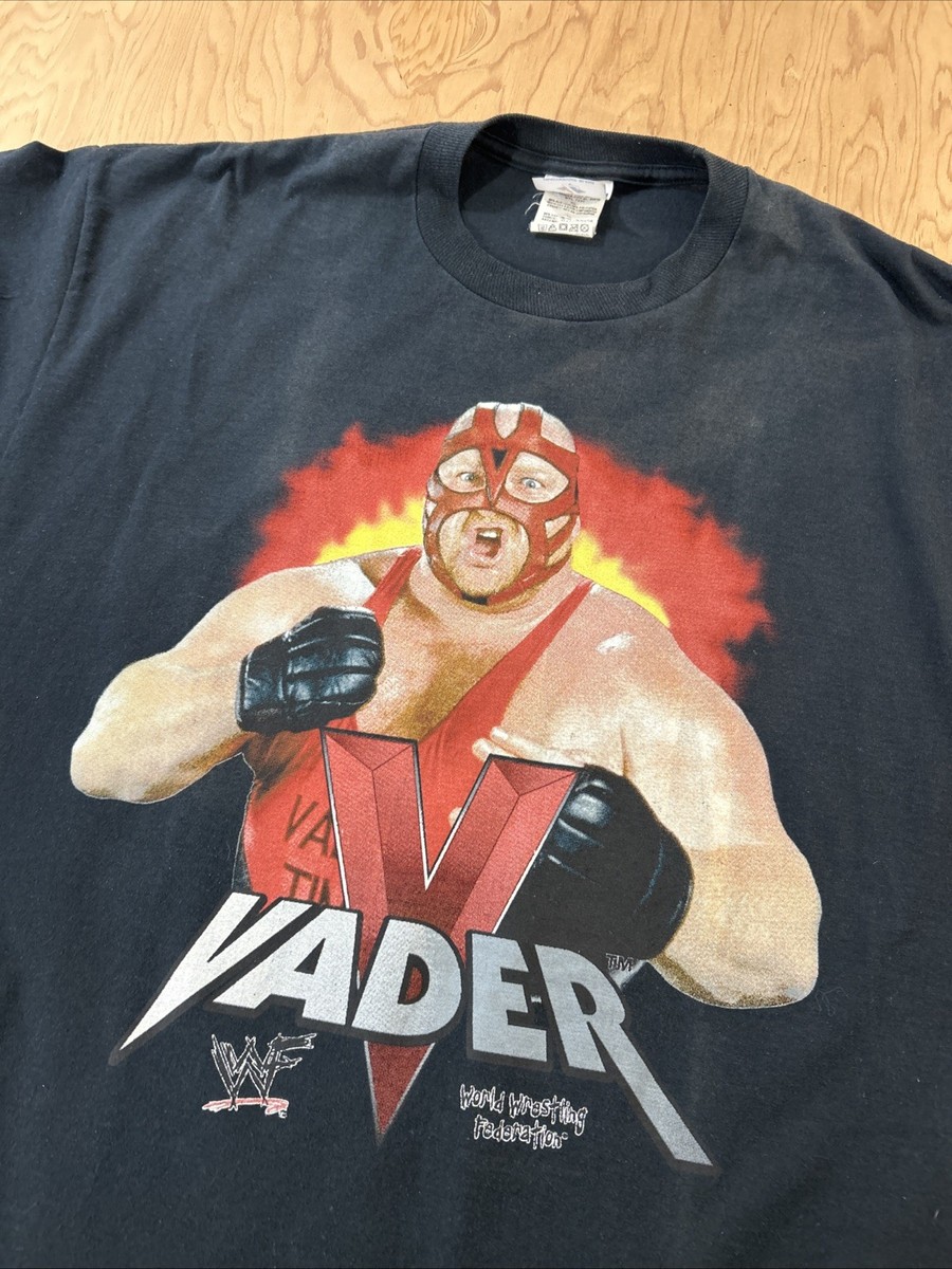 Vintage 90s Vader Flea Market Bootleg Wrestling Tee T Shirt Rap L