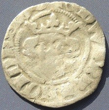 Edward I-IV Hammered Silver Long Cross Penny of Canterbury, 17mm 1.01g