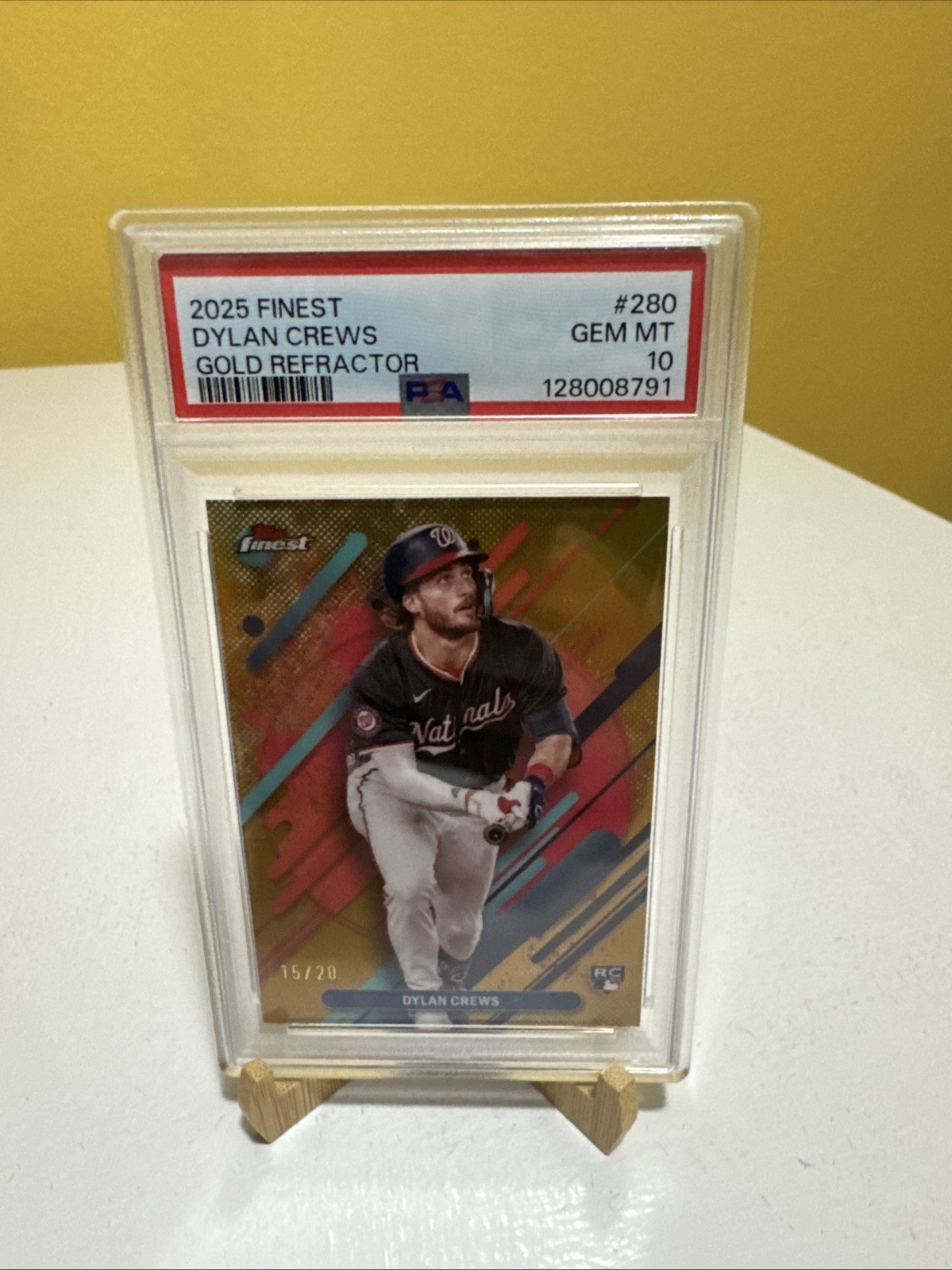 2025 Finest Dylan Crews Gold Refractor #280 PSA 10 /20