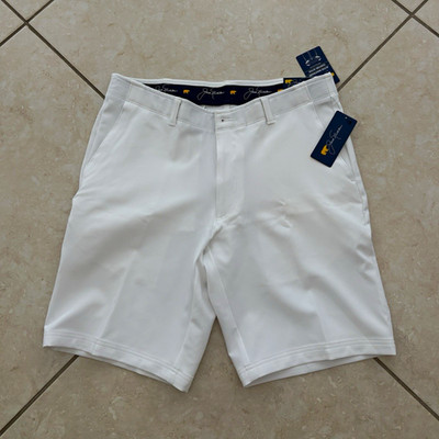 Jack Nicklaus Men's White Golf Shorts 34W 9'' Stretch Moisture Wicking SPF