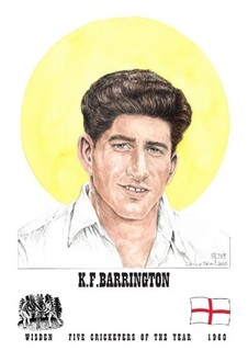 Ken Barrington Wisden Cricketer of the Year 1960 Ltd Edition Cricket Print